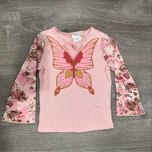 Pink Butterfly Kids Shirt
